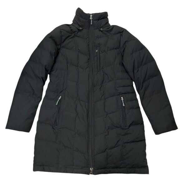 Lands' End Jackets & Blazers - Lands End Womens Medium 10-12 Black Down Filled Puffer Coat Jacket Parka Winter